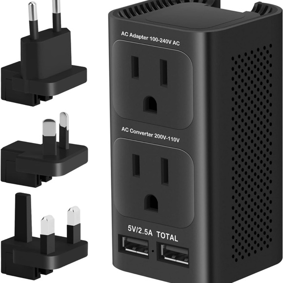 Other - 220V to 110V Voltage Converter US to Europe, Universal European Travel Plug Adap